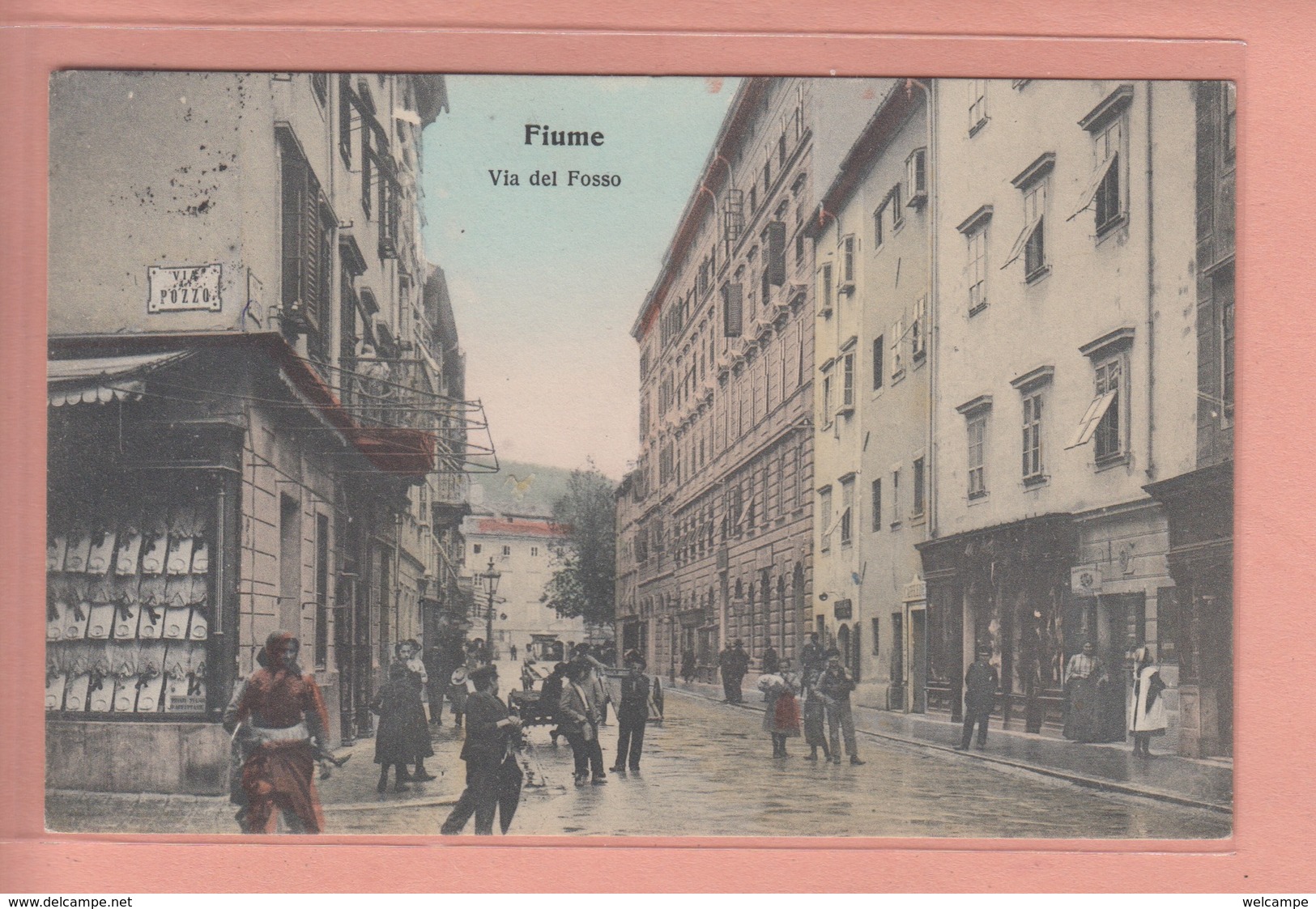 OLD POSTCARD     CROATIA - RIJEKA - FIUME - VIA DEL FOSSO SHOP - ANIMATED - Kroatien