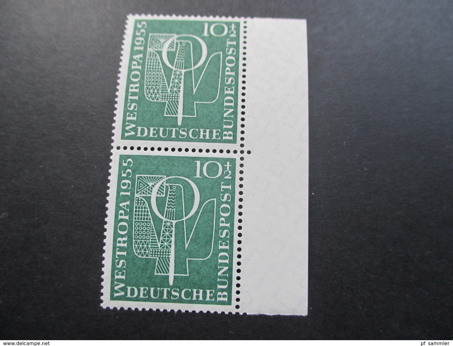 BRD 1955 Int. Briefmarkenausstellung Westropa 1955 Nr. 217 / 218 Senkrechte Paare Vom Rechten Bogenrand! Sauber ** - Unused Stamps
