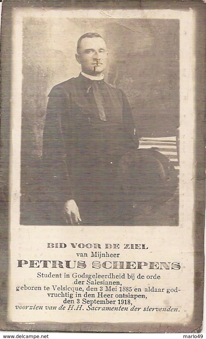 DP. PETRUS SCHEPENS ° VELSICQUE 1885 - + 1918 - STUDENT GOEDSGELEERDHEID BIJ DE ORDE DER  SALESIANEN - Godsdienst & Esoterisme