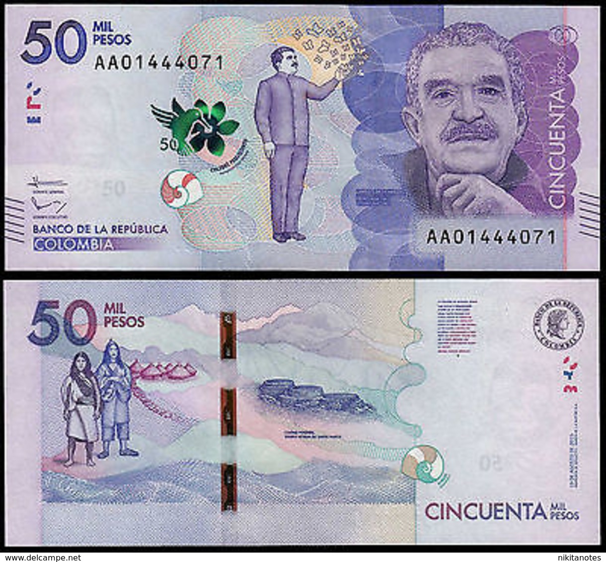 Colombia 50000 Pesos Gabriel Garcia Marquez - 2015 Unc - Colombia