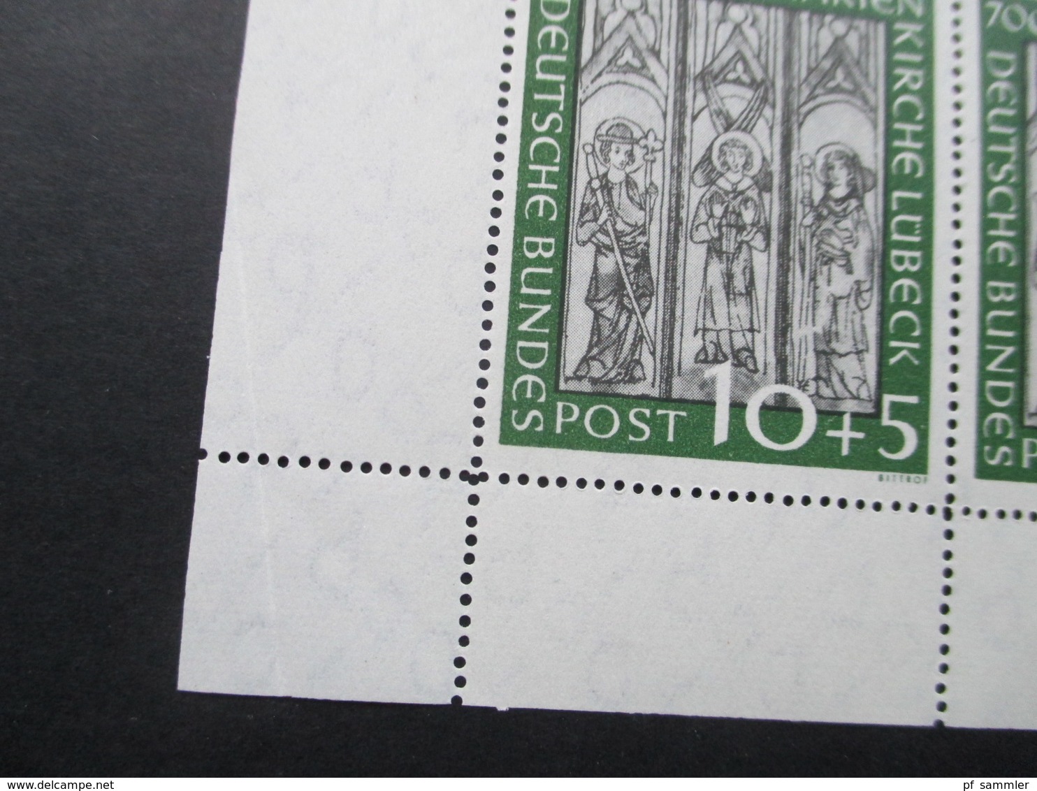 BRD 1951 Marienkirche Nr. 139 Als Eckrand 4er Block Unten Links! Postfrisch / ** Bogenrand Mit Anhaftung! KW 440€ - Neufs