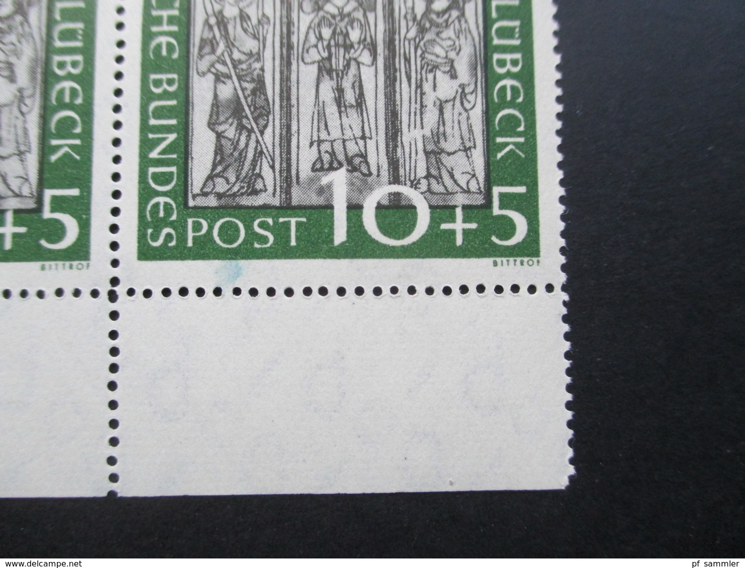 BRD 1951 Marienkirche Nr. 139 Als Eckrand 4er Block Unten Links! Postfrisch / ** Bogenrand Mit Anhaftung! KW 440€ - Unused Stamps