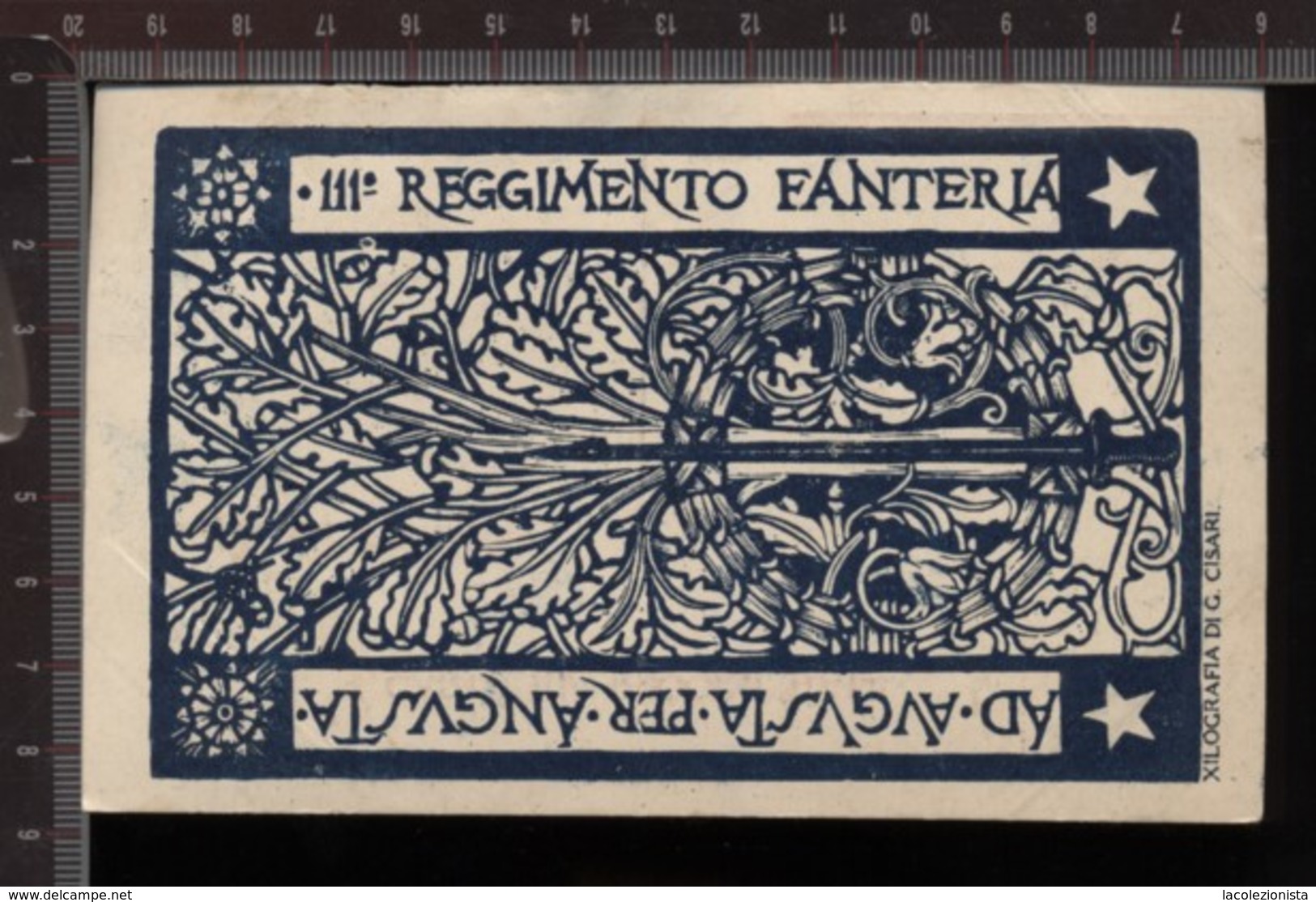 393H/12  CPA WW15-18 CARTOLINA REGGIMENTALE 111° REGGIMENTO FANTERIA XILOGRAFIA DI G. CISARI - Régiments