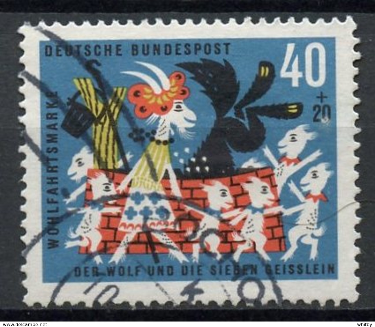 Germany 1963 40 + 20pf The Wolf And Seven Kids Issue  #B395 - Gebraucht