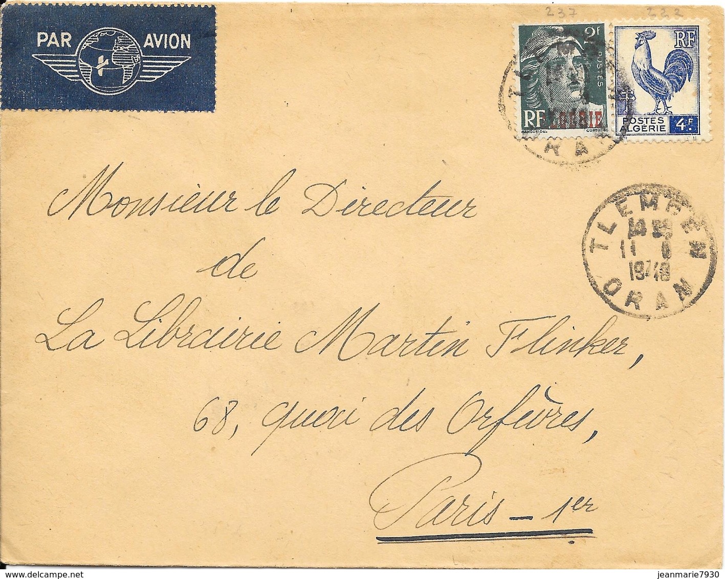 LOT 1803210 - ALGERIE N° 290 SUR LETTRE DE COLOMB BECHAR DU 25 NOVEMBRE 1953 POUR RABAT - CINQUANTENAIRE - Lettres & Documents