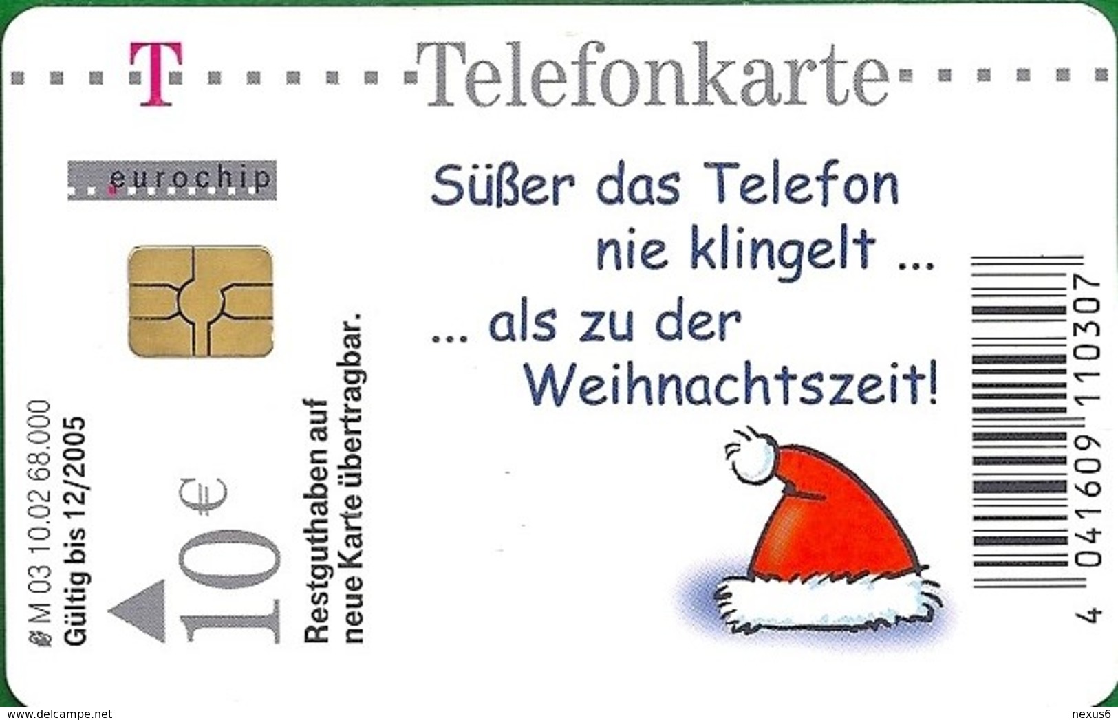 Germany - Die Lustigen Prepaid-Karten 6 - Christmas - M 03-10.2002 - 68.000ex, Used - M-Series: Merchandising