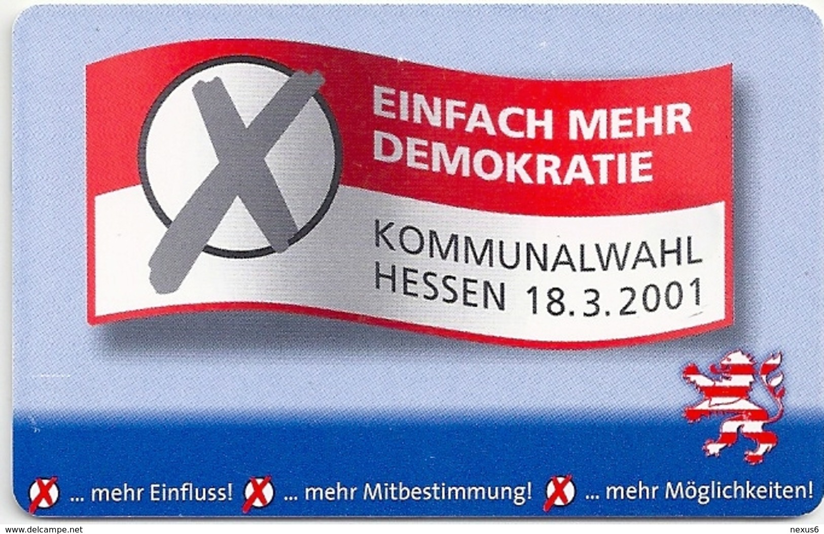 Germany - Kommunalwahl Hessen - R 0003-12.2000 - 100.000ex, Used - R-Series: Regionale Schalterserie