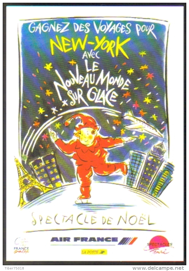 Carte Postale édition "Promocartes" - Le Nouveau Monde Sur Glace - Spectacle De Noël (Air France - La Poste) - Publicité