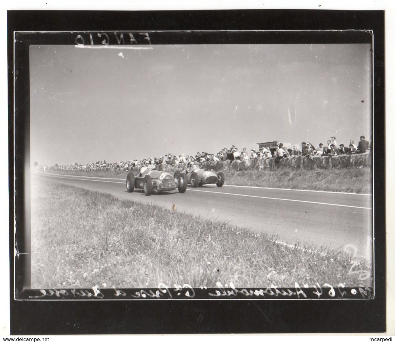 < Auto Voiture Car > Retirage 10 X 13 De Plaque Photo De Verre F1 Fangio GP Europe 1953 - Other & Unclassified