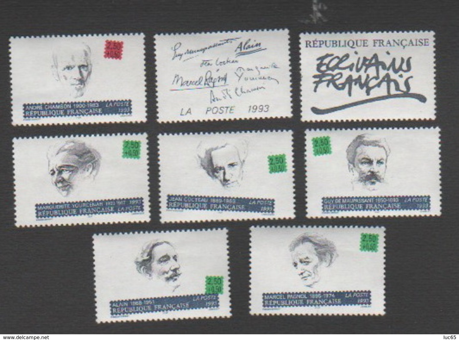 France 1993 Neufs Série Complète  Célébrité Ecrivain Littérature Poésie - Unused Stamps