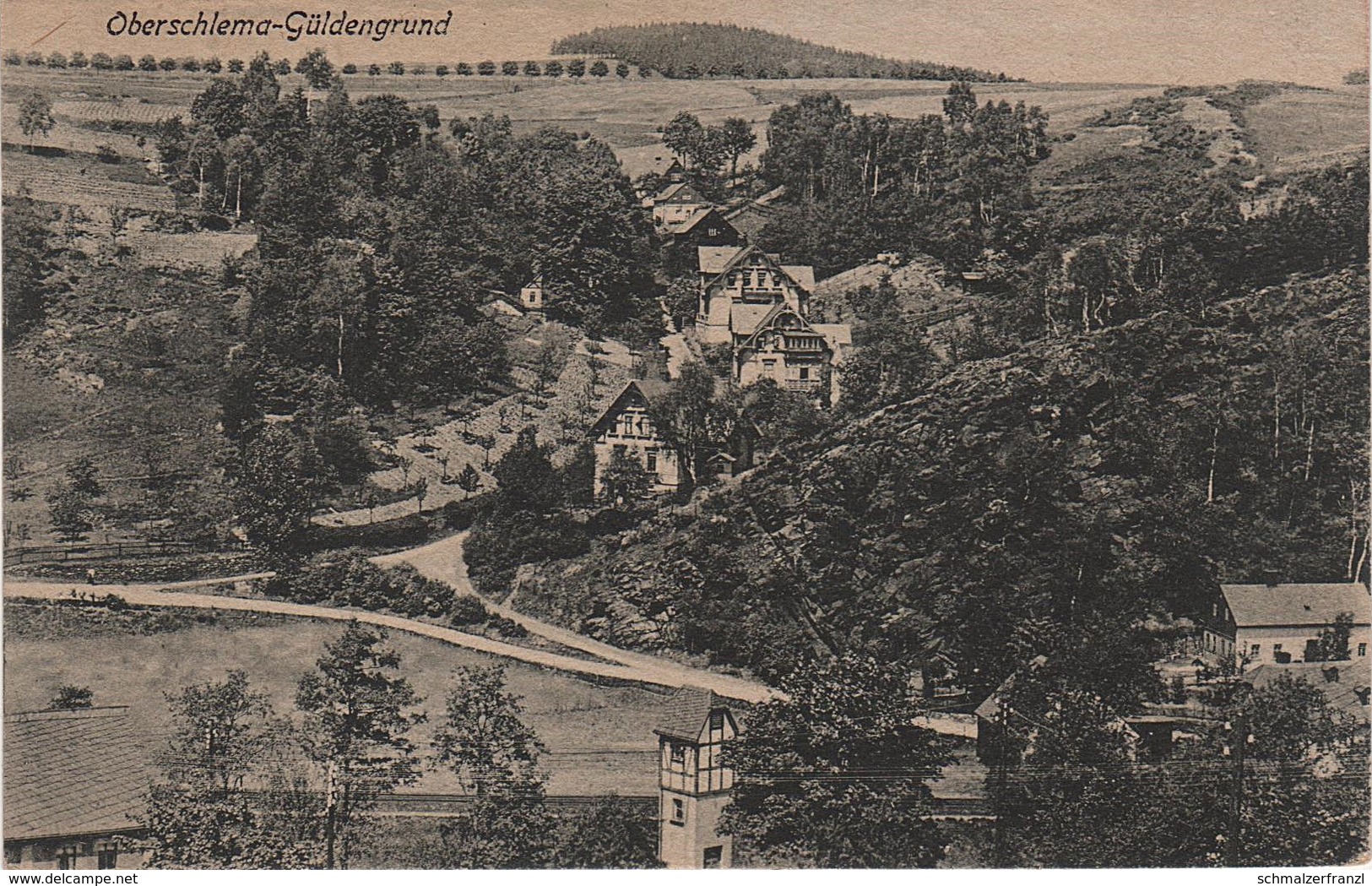 AK Oberschlema Güldengrund Schlema Erzgebirge Bahnhof ? A Aue Lößnitz Hartenstein Griesbach Zschorlau Bockau Schneeberg - Schlema