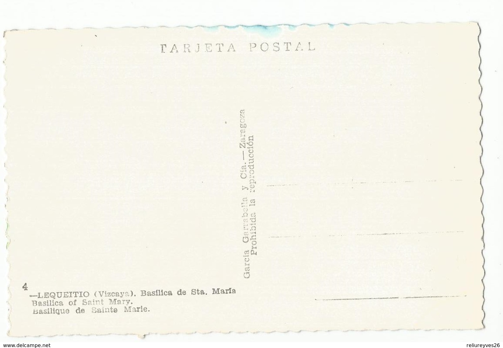 CPSM ,Espagne ,N°4, Lequeitio , Basilica De Sta. Maria , Ed. G.G. - Other & Unclassified