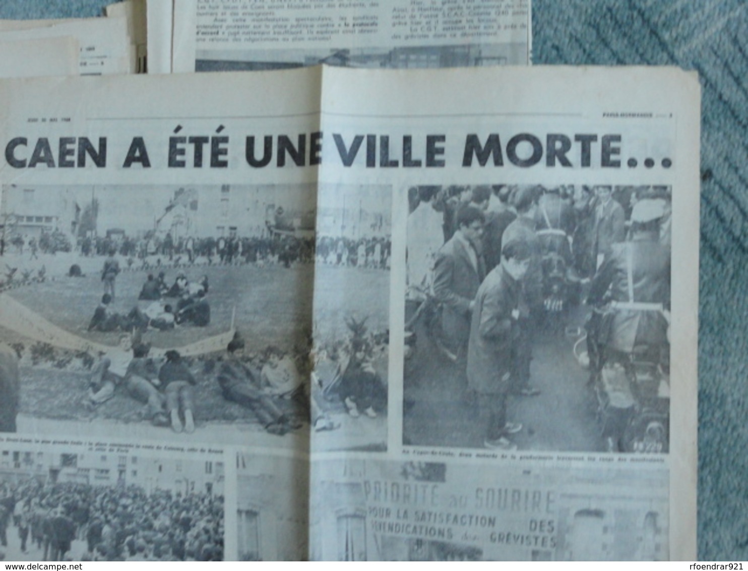 CAEN et LISIEUX (Calvados) MAI 1968 .Lot de coupures de presse Ouest-France,Liberté,Paris Normandie