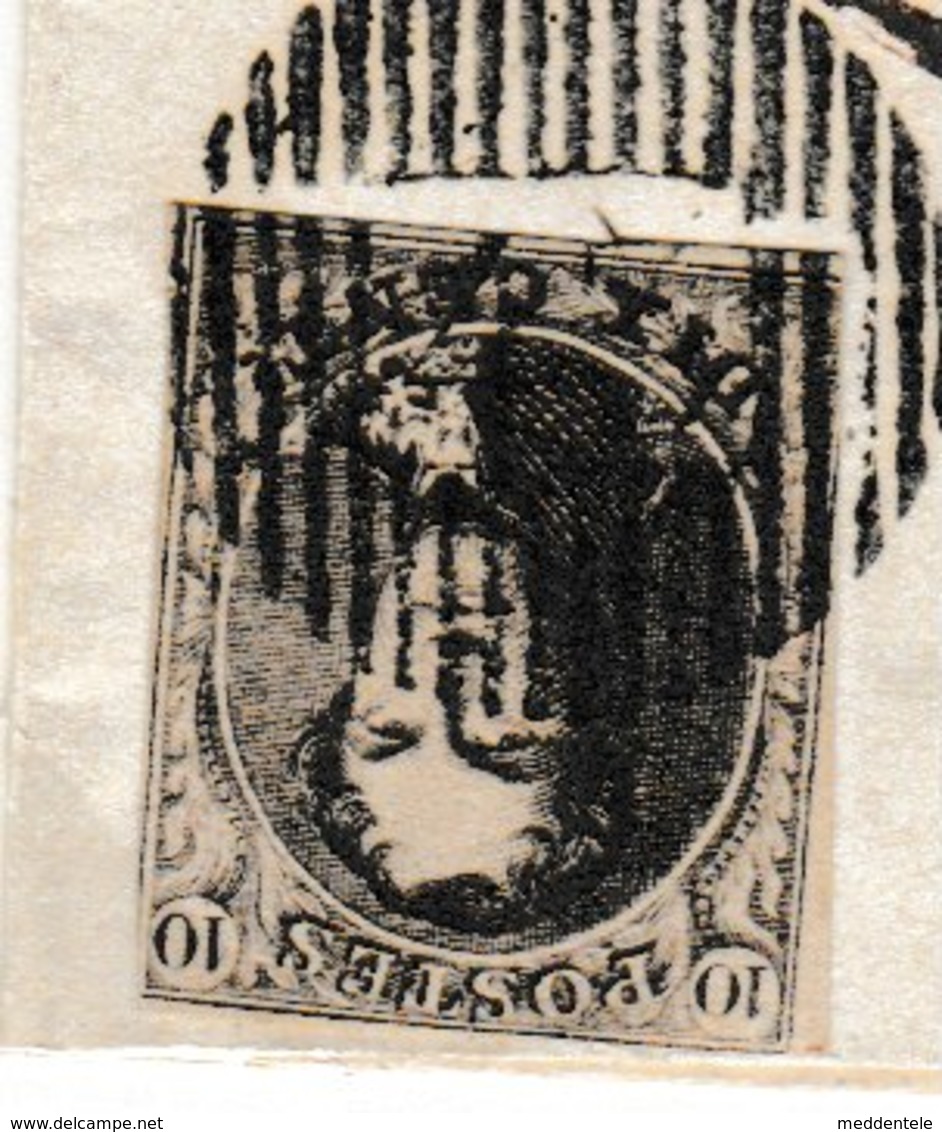 Belgique N°6 10C Fil Simple / Lettre D43 De OOSTVLETEREN Vers Veurne 1/3/1857 Boite (M) LOO Pour Marges Voir Les Scans R - 1851-1857 Medaglioni (6/8)