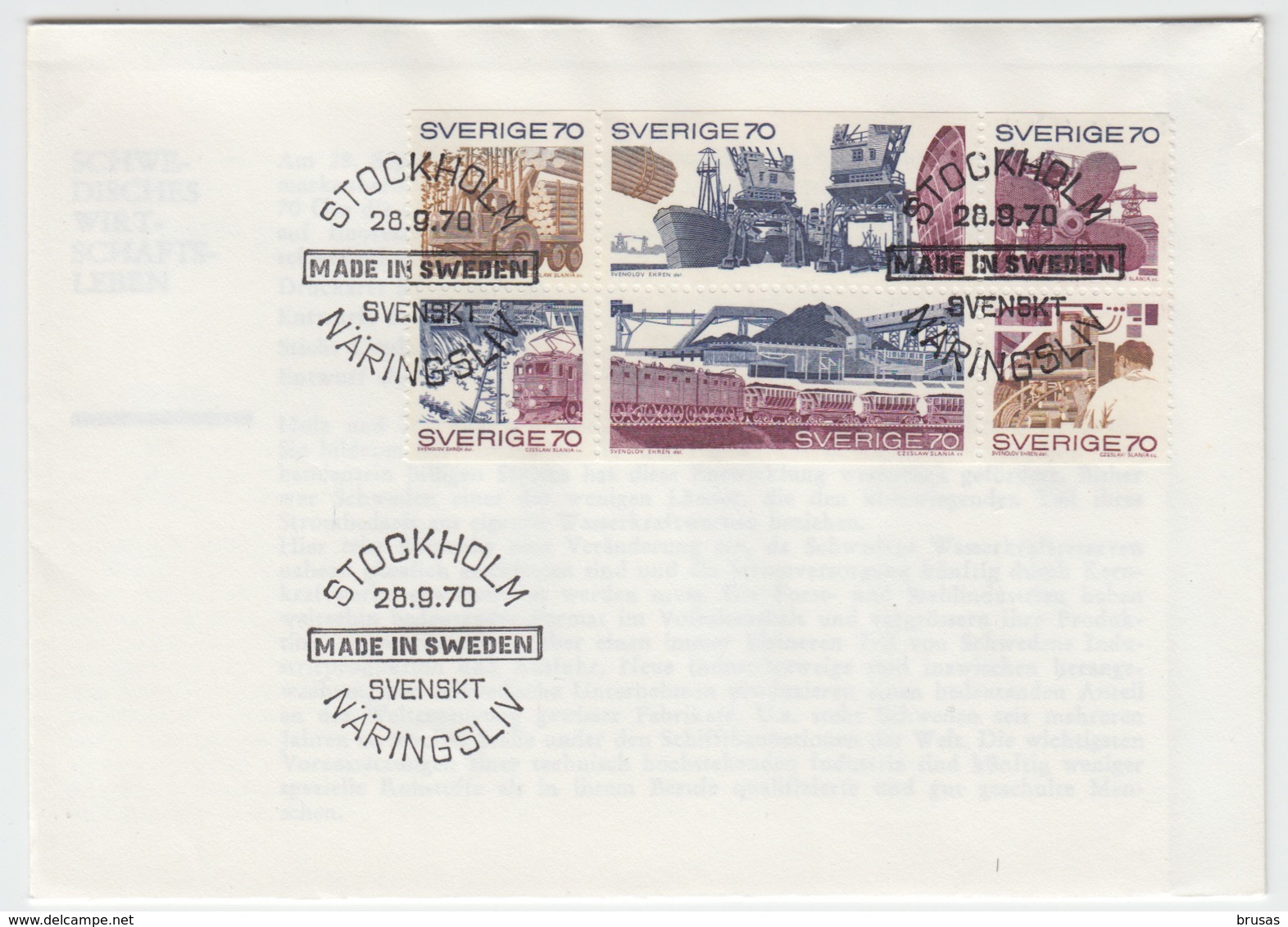 Sweden - FDC 1970, Michel 683-688, Ref 1-116 - FDC