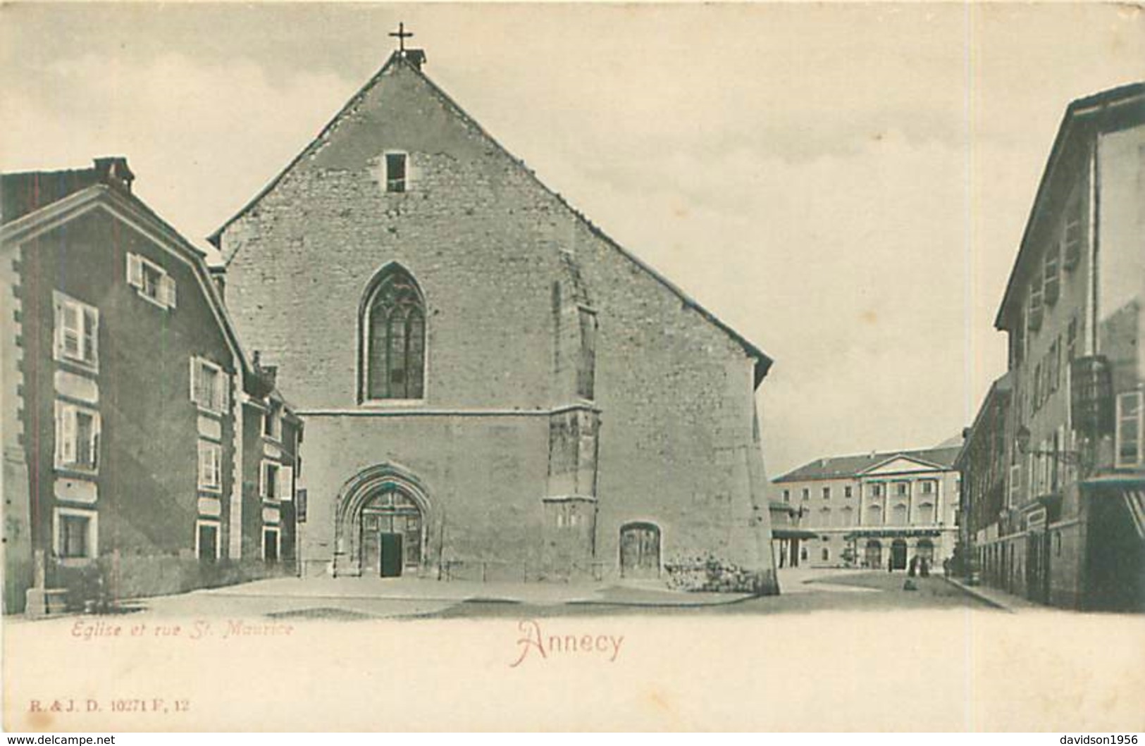 Cpa -  Annecy  -   L 'église Et Rue St Maurice          Z225 - Annecy