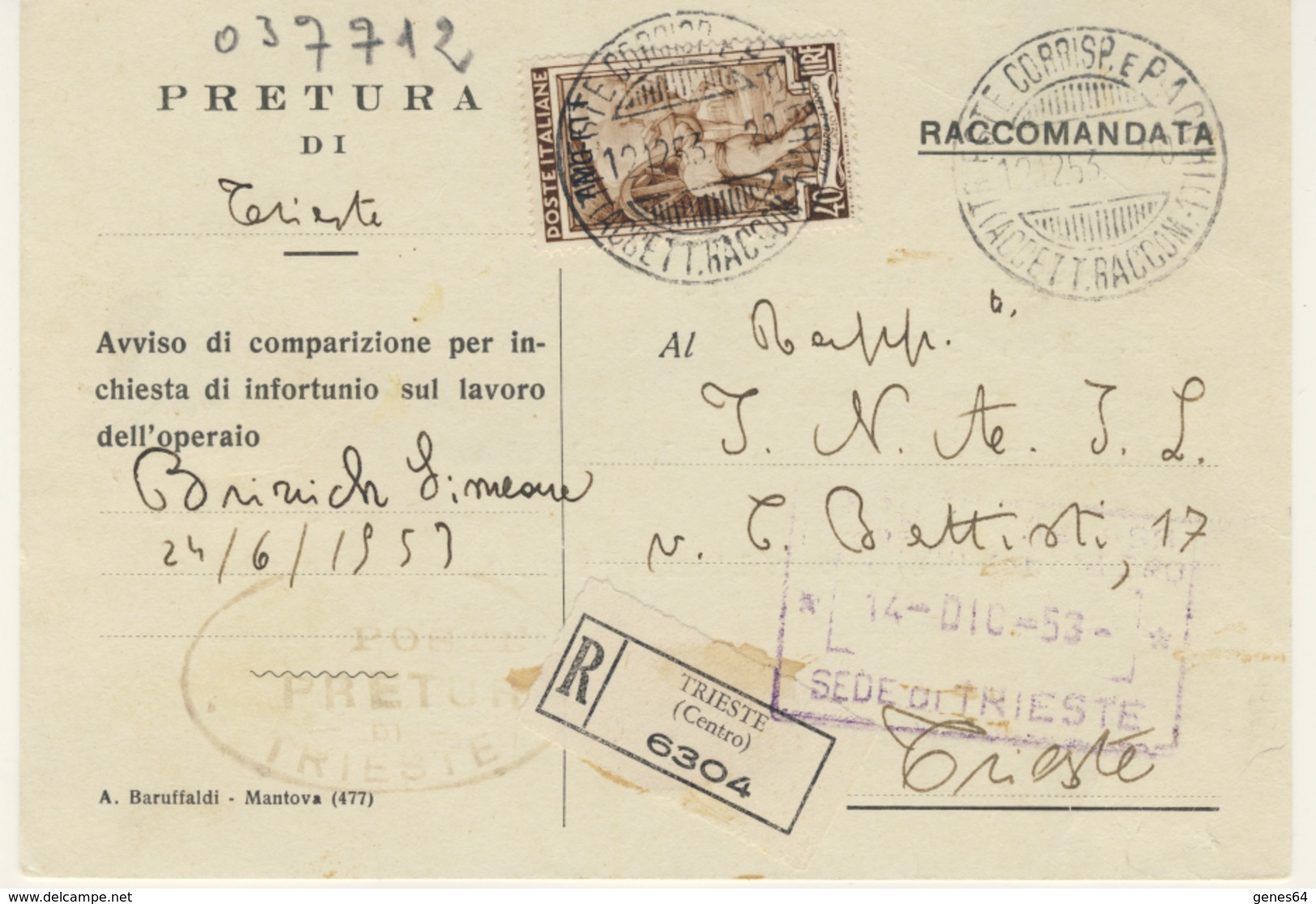 Tariffa Cartolina Stampe Raccomandata (vedi Descrizione) 2 Immagini - Storia Postale
