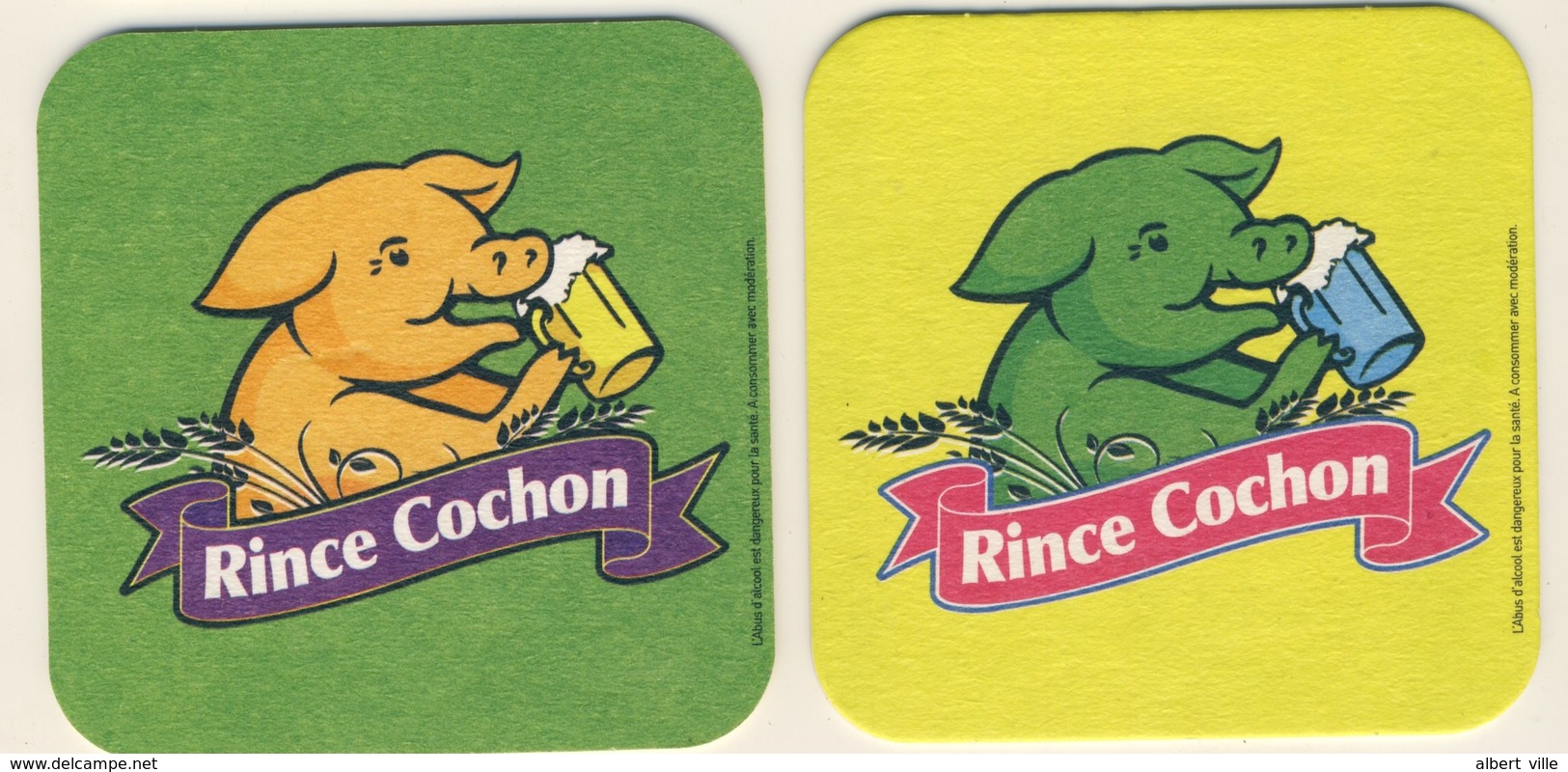 6 Sous-bocks, Bierviltje, Bierdeckel, Coaster, Carton RINCE COCHON Belgique Neufs - Sous-bocks