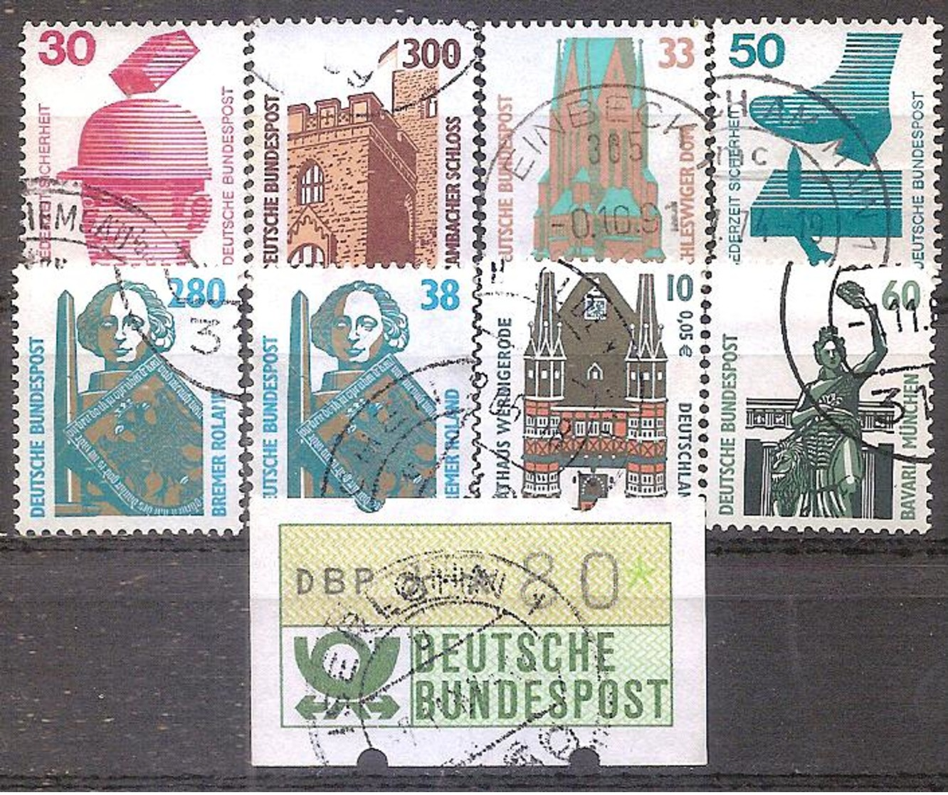 ALLEMAGNE,LOT DE TIMBRES NUMEROTATION AU VERSO,OBLITERES. - Rollo De Sellos