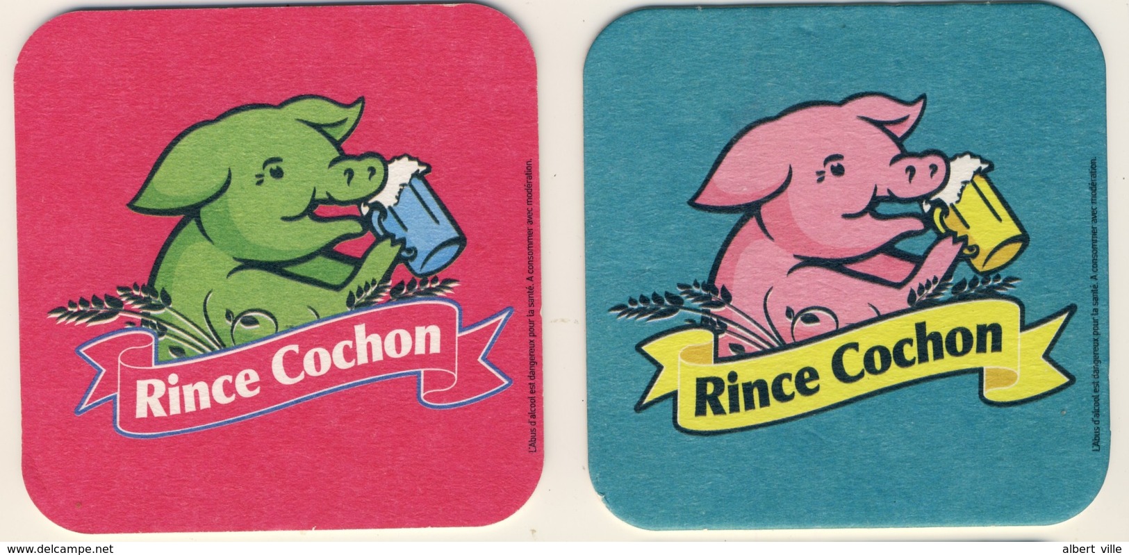 3 Sous-bocks, Bierviltje, Bierdeckel, Coaster, Carton, Sotto Bicchieri RINCE COCHON Belgique Neufs, Parfait état. - Sous-bocks