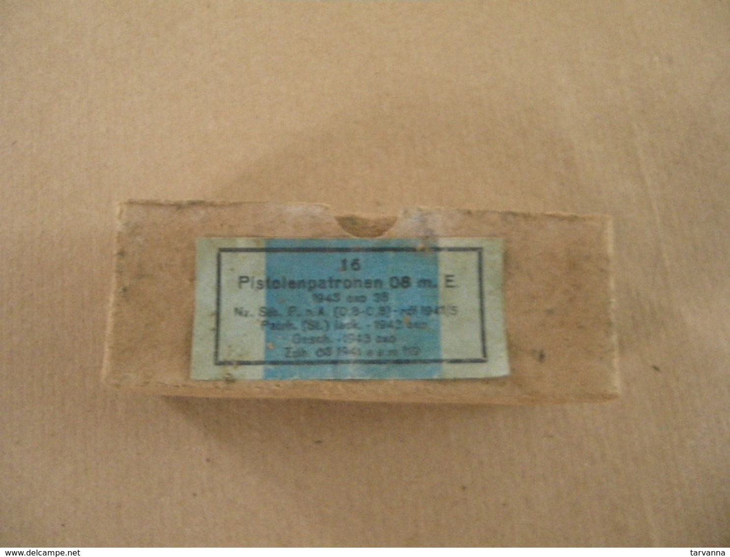 Boîte En Carton De 16 Cartouches Neutralisées Cal 9 Mm Allemande WWII - Uitrusting
