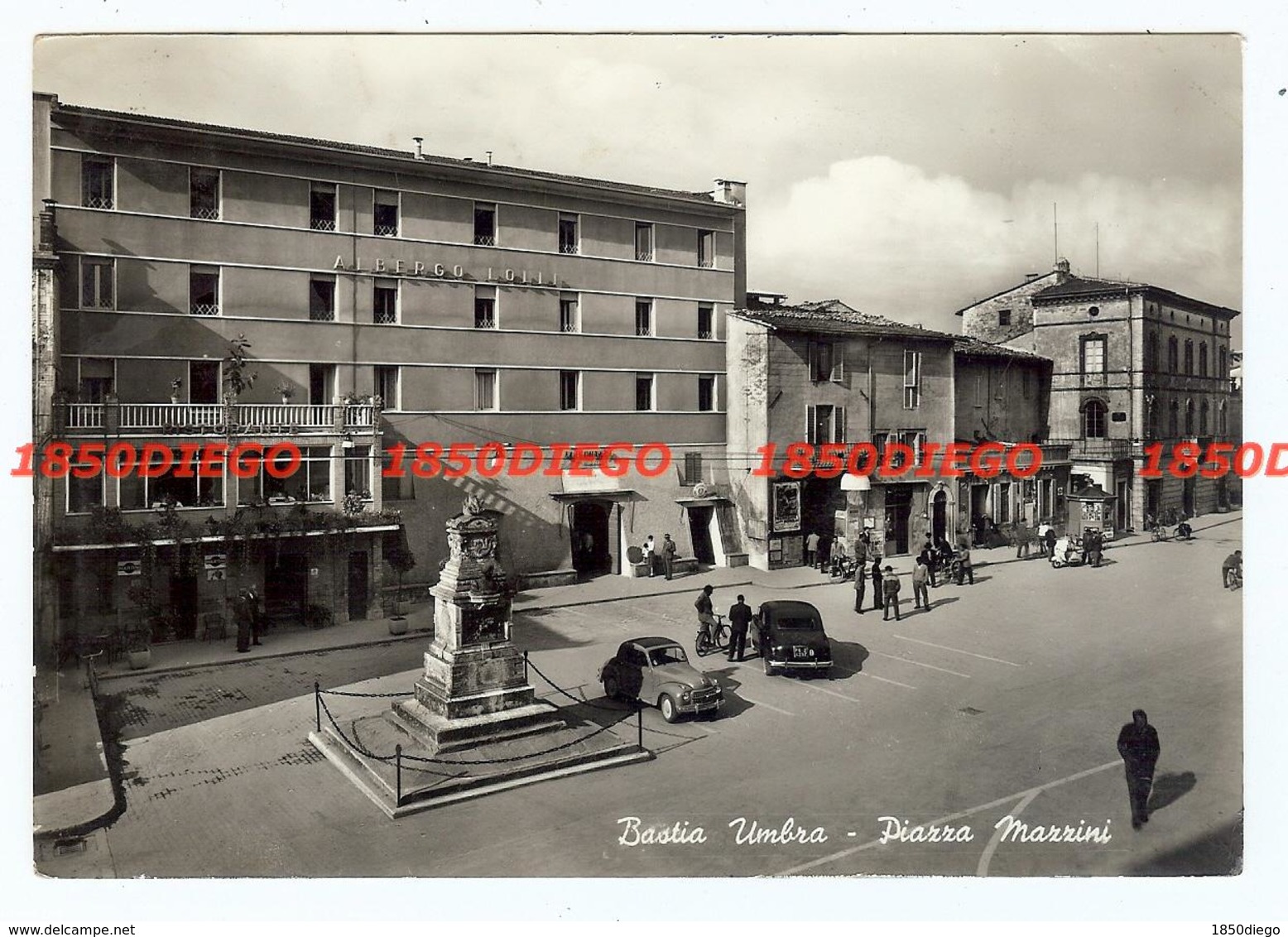 BASTIA UMBRA - PIAZZA MAZZINI  F/GRANDE  VIAGGIATA 1956 ANIMATA - Perugia