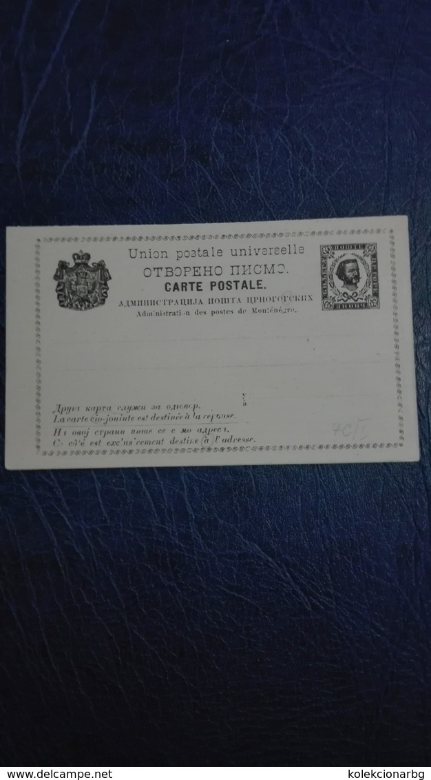 1374. Carte Postale Administration Des Postes De Montenegro - Vorphilatelie