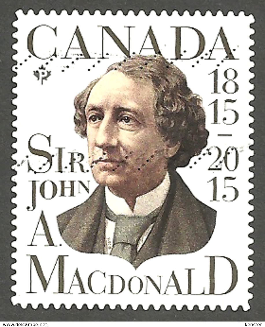 Sc # 2804 Sir John A. Mcdonald, First Prime Minister Booklet Single Used 2015 K461 - Oblitérés