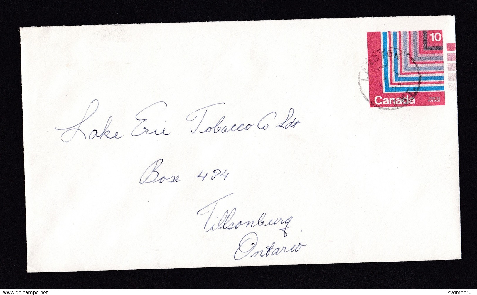 Canada: Stationery Cover, 1977, Line Art (traces Of Use) - Brieven En Documenten