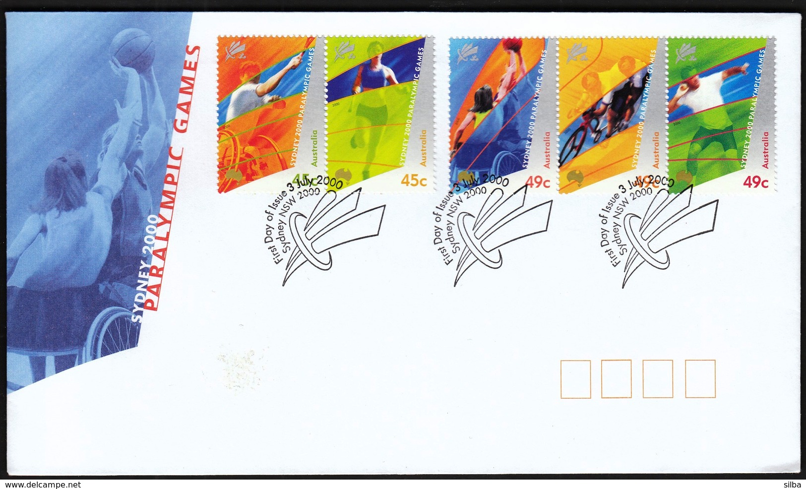 Australia Sydney 2000 / Paralympic Games / Basketball, Cycling, Tennis, Athletics / FDC - Sommer 2000: Sydney - Paralympics