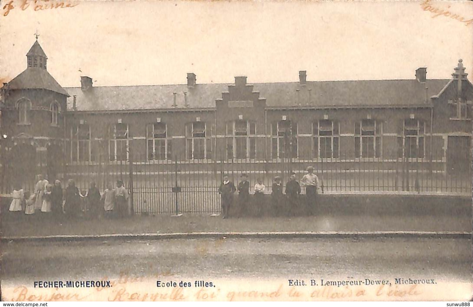 Fecher-Micheroux - Ecole Des Filles (animée, Edit B. Lempereur-Dewez 1907) - Soumagne