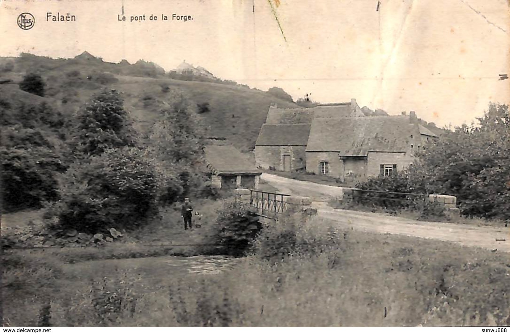 Falaën - Le Pont De La Forge (animée, Plis, Edit. Hôtel De La Gare Devigne-Minne 1913) - Onhaye