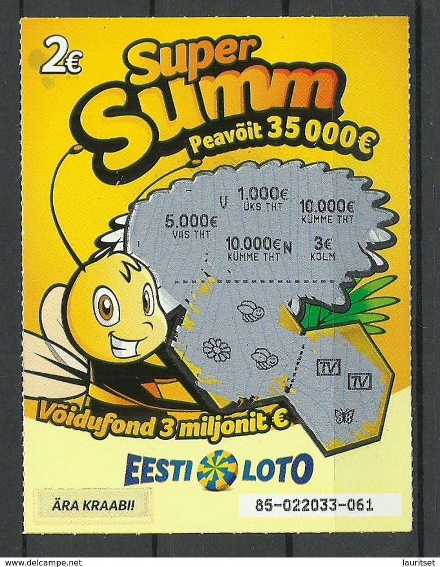 ESTLAND Estonia Estonie Lotto Lottery Ticket - Lotterielose