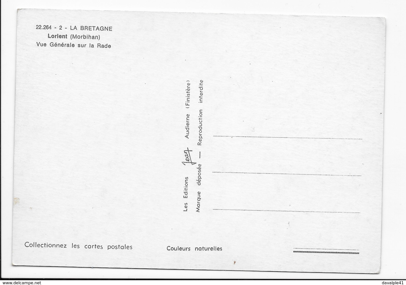 56  LORIENT  VUE AERIENNE  BON ETAT  VOIR LES 2 SCANS - Lorient