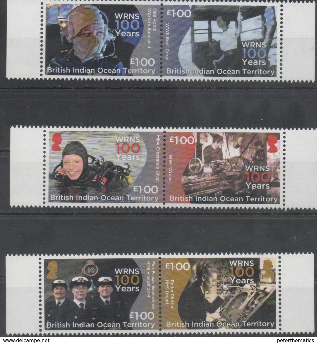 BRITISH INDIAN OCEAN TERRITORY, BIOT, 2017, MNH, WOMEN IN THE ARMED FORCES, MILITARY, NAVY, SUBMARINERS, 6v - Militaria