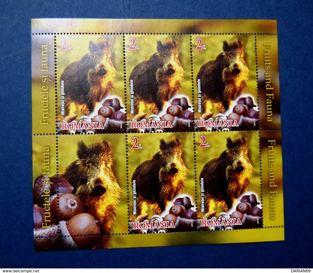 ROMANIA 2014, FRUITS AND FAUNA,FRUITS ET LA FAUNE, 4 BLOCKS - Unused Stamps