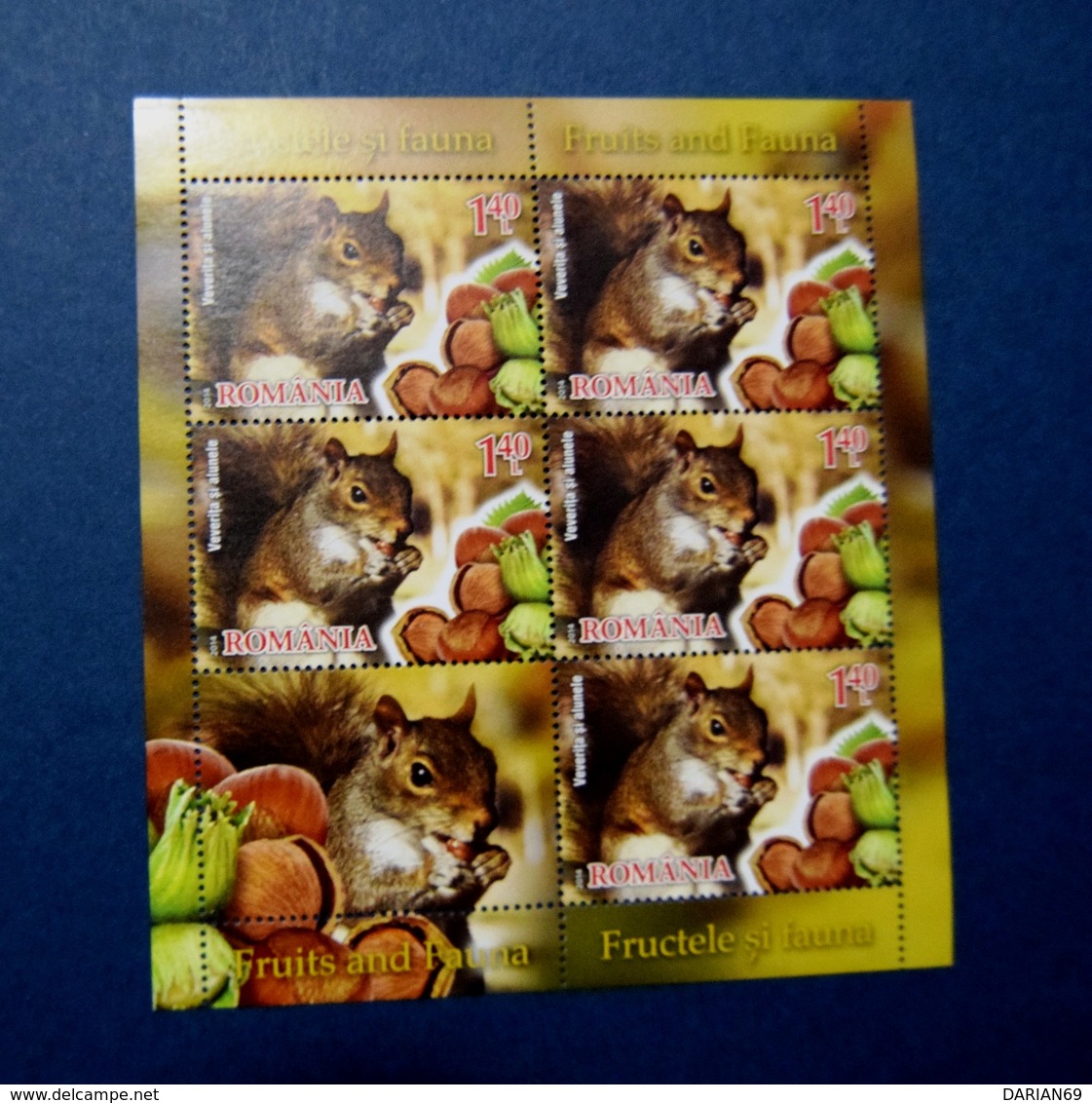 ROMANIA 2014, FRUITS AND FAUNA,FRUITS ET LA FAUNE, 4 BLOCKS - Unused Stamps