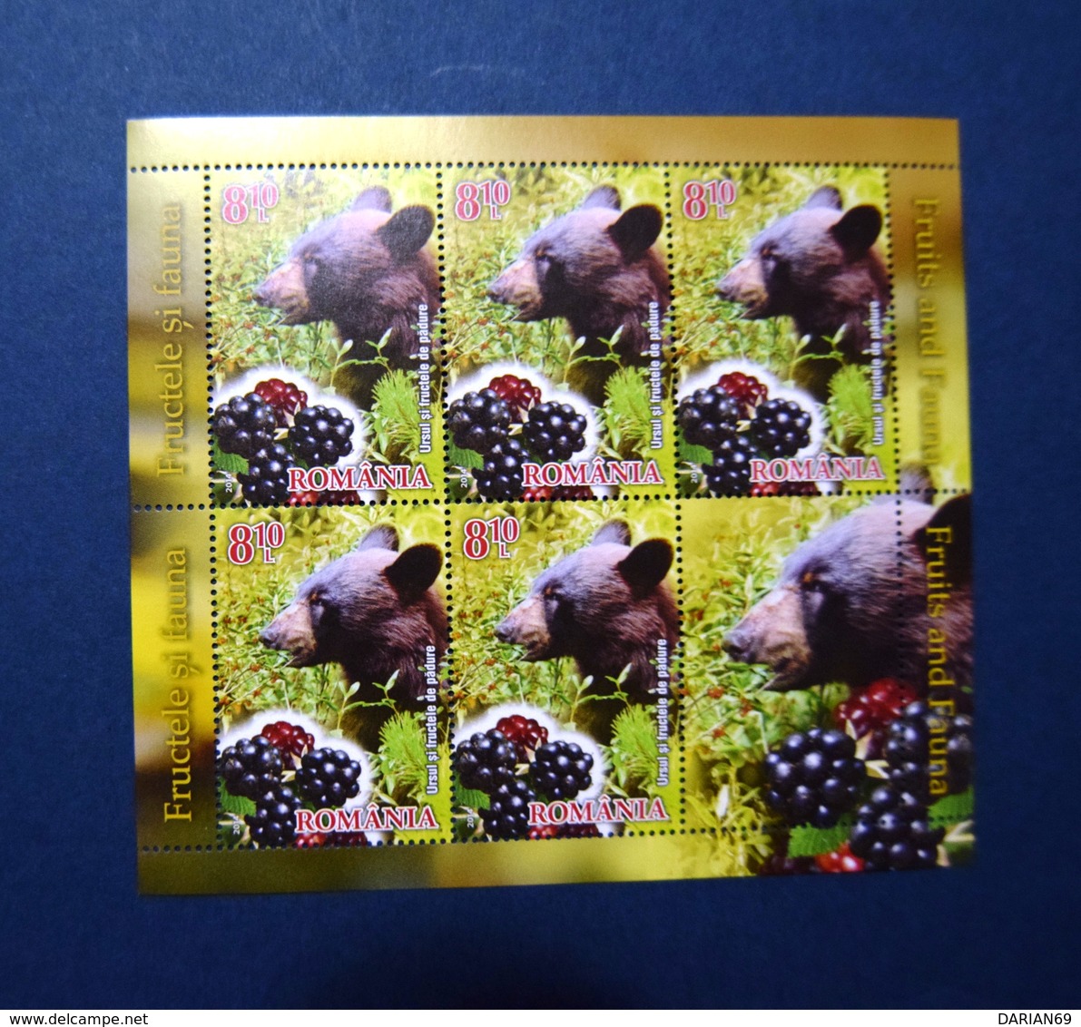 ROMANIA 2014, FRUITS AND FAUNA,FRUITS ET LA FAUNE, 4 BLOCKS - Unused Stamps