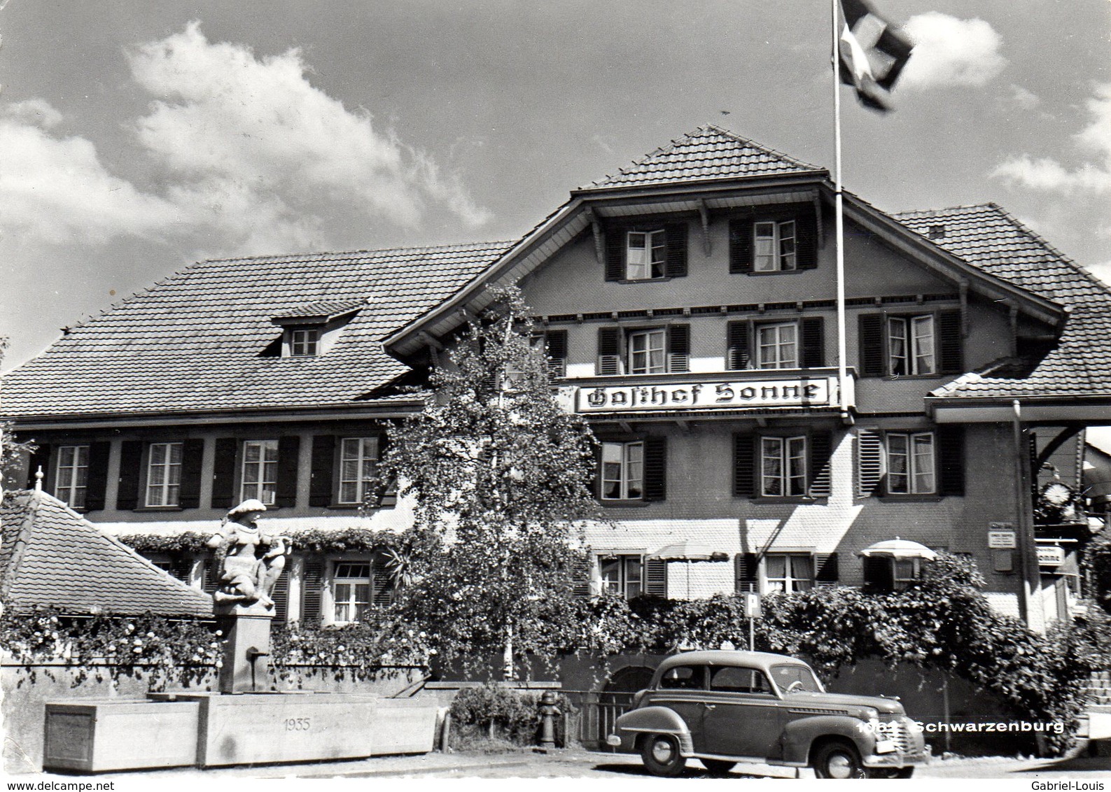 Schwarzenburg Gasthof Sonne - Oldtimer  (carte Grand Format 10X15 Cm) - Schwarzenburg