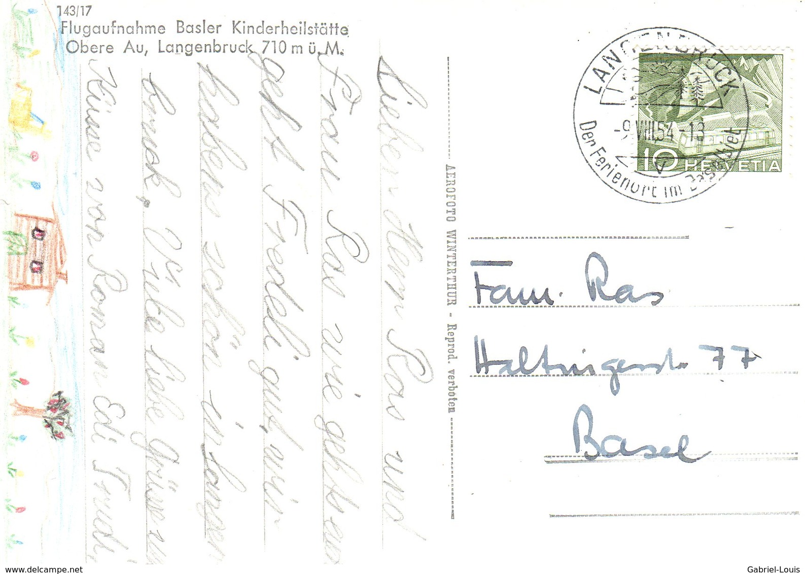 Langenbruck, Fliegeraufnahme  Basler Kinderheilstätte (carte Grand Format 10X15 Cm) - Langenbruck