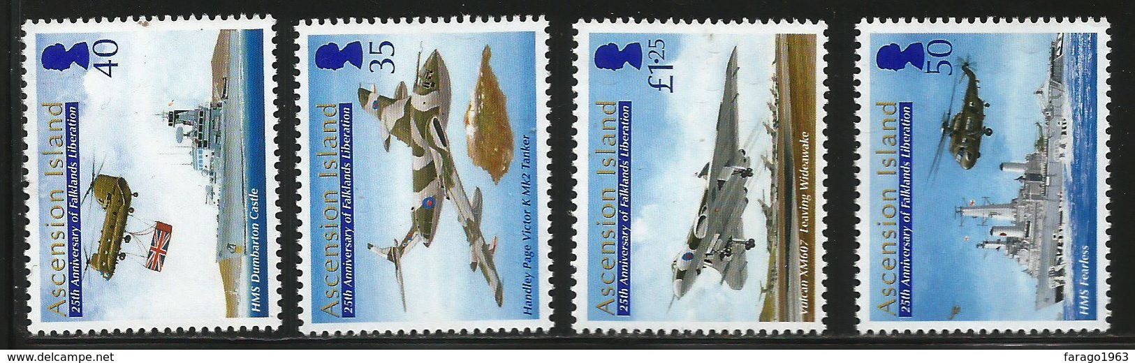 2007 Ascension Falklands 25th Anniversary Modern Military Aircraft  Complete Set Of 4   MNH - Ascension