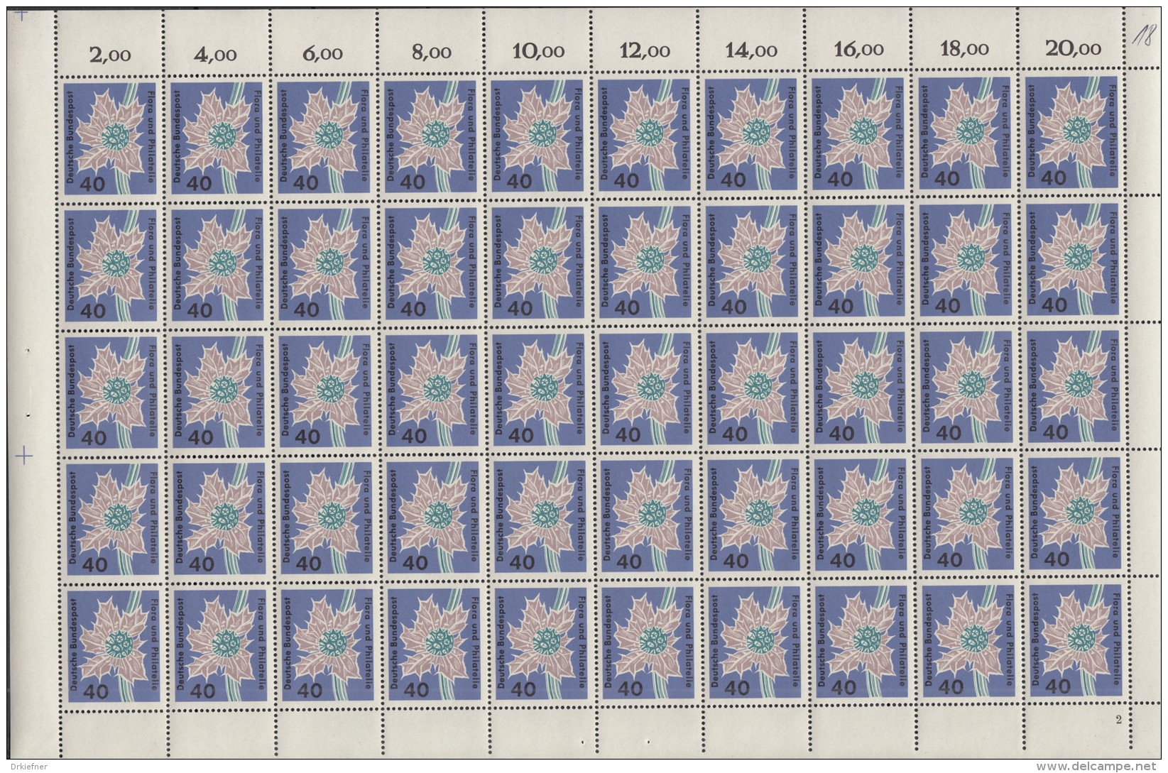 BRD 392-395, 4 Schalterbogen (10x5), Postfrisch **, Mit Abarten, Flora Und Philatelie IGA 1963 - Unused Stamps