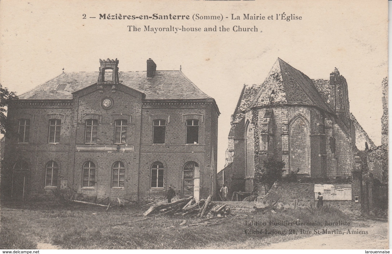 80 - MEZIERES EN SANTERRE - La Mairie Et L' Eglise - Autres & Non Classés