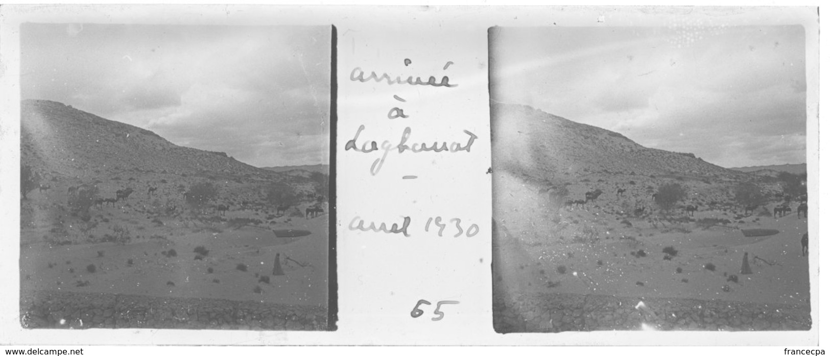 055 PP ALGERIE Arrivée à LAGHOUAT Avril 1930 - Glass Slides