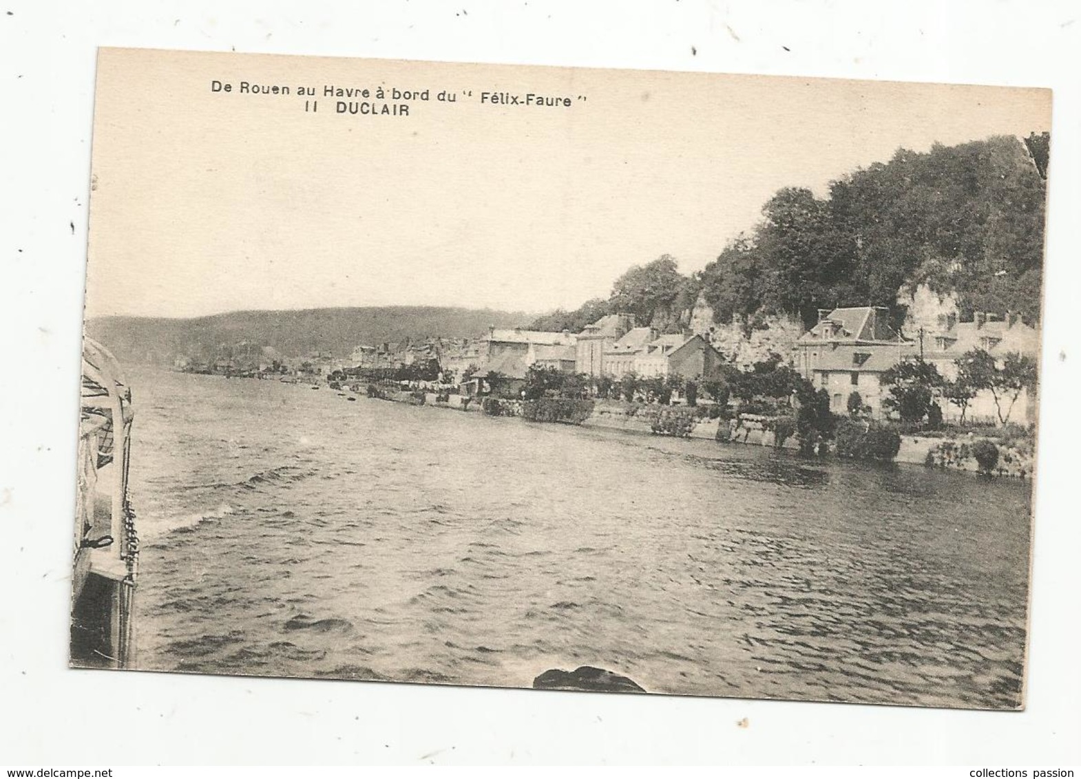 Cp , 76, DUCLAIR , De Rouen Au Havre à Bord Du FELIX FAURE , Bateau , Vierge , Ed. Raitre - Duclair