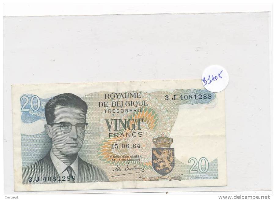Billets - B23106-Belgique -20 Francs  1964 ( Type, Nature, Valeur, état... Voir Double  Scans) - Sonstige & Ohne Zuordnung