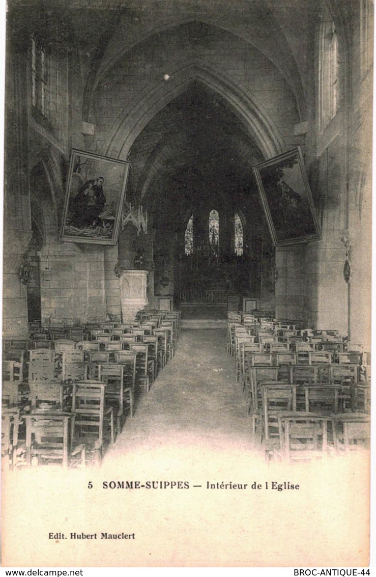 CPA N°20568 - LOT DE 2 CARTES DE SOMME SUIPPES - CHAPELLE DE L' ORPHELINAT + INTERIEUR DE L' EGLISE - Autres & Non Classés