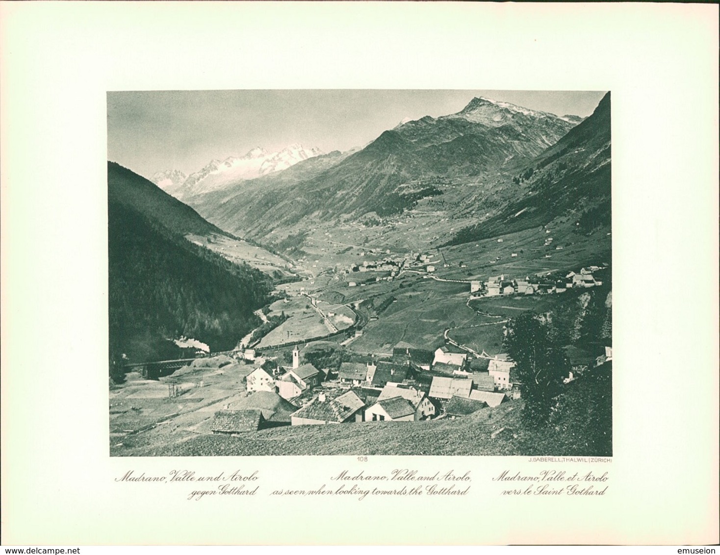 Kupfertiefdruck : St. Gotthard-Hospiz. Madrano, Valle Und Airolo Gegen Gotthard. - Prenten & Gravure