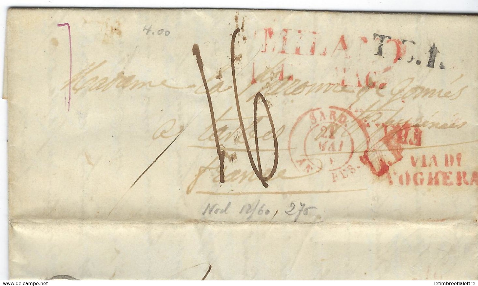 Lot De 7 Marques Postales, Poste Maritime Italie Marque D'entrée - 1801-1848: Vorläufer XIX