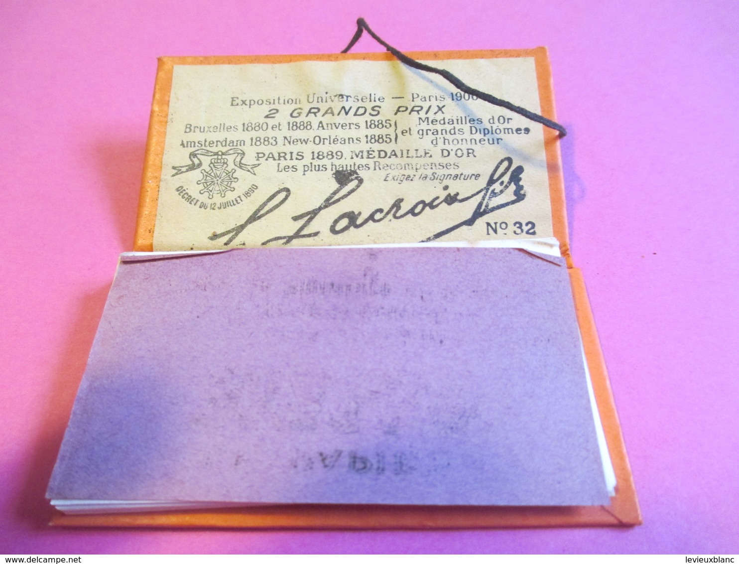 Carnet  Papier Cigarettes/RIZ LA +/LACROIX Fils/Couverture Orange Cartonné/N°32/exigez La Signature/Vers1920-1950 CIG45 - Andere & Zonder Classificatie